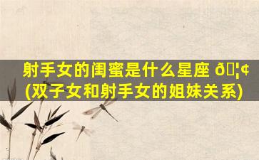射手女的闺蜜是什么星座 🦢 (双子女和射手女的姐妹关系)